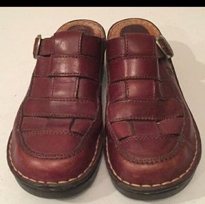 BORN leather slip on mules